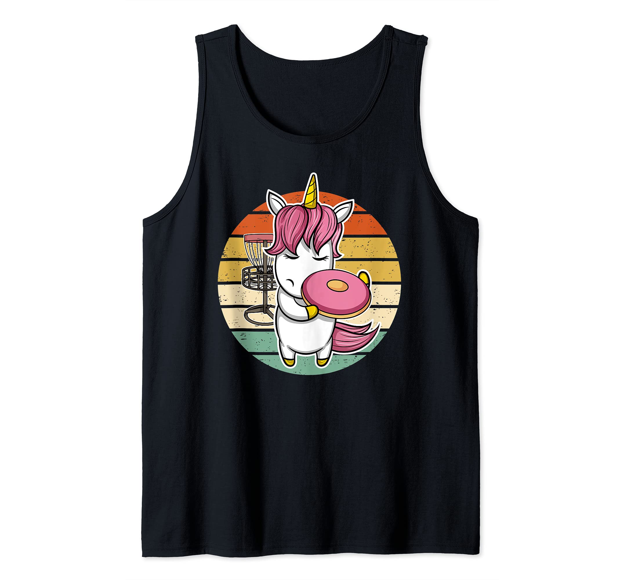 Cute Disc Golf Player Design I Cute Unicorn With Disc Tank Top