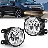 Nilight Fog Lights Assembly Compatible with 2013 2014 2015 2016 2017 2018 2019 2020 Honda City CRV CRZ Civic Crosstour Ram Promaster Jeep Cherokee Compass Acura TSX ILX RDX Chrysler