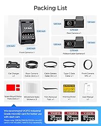 VIOFO A329S 4K 3 Channel Dash Cam, 4K Front + 2K