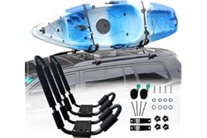 HUIMENG J Bar Kayak Roof Rack Universal Kayak Saddle Kayak Carrier Holders for Canoe, SUP, Kayaks, Surfboard and Ski Board Ro