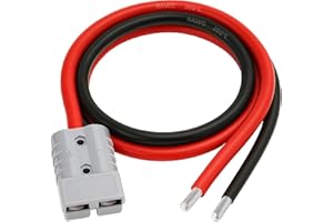 SEBATECH SB50 Quick Connect/Disconnect Cable 8AWG, 3FT Battery Pigtail Lead Compatible with Anderson 50 Amp Connector for RV Forklift Solar Winch