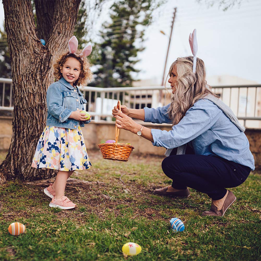 DomeStar Colorful Plastic Eggs, 12PCS Decorative Hanging Eggs Plastic Egg Ornaments Decorations, Random Style