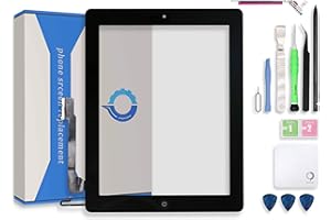 Fixcracked Touch Screen Replacement Parts Digitizer Glass Assembly for Ipad 4 + WiFi Antenna Cable and Professional Tool Kit (Black)