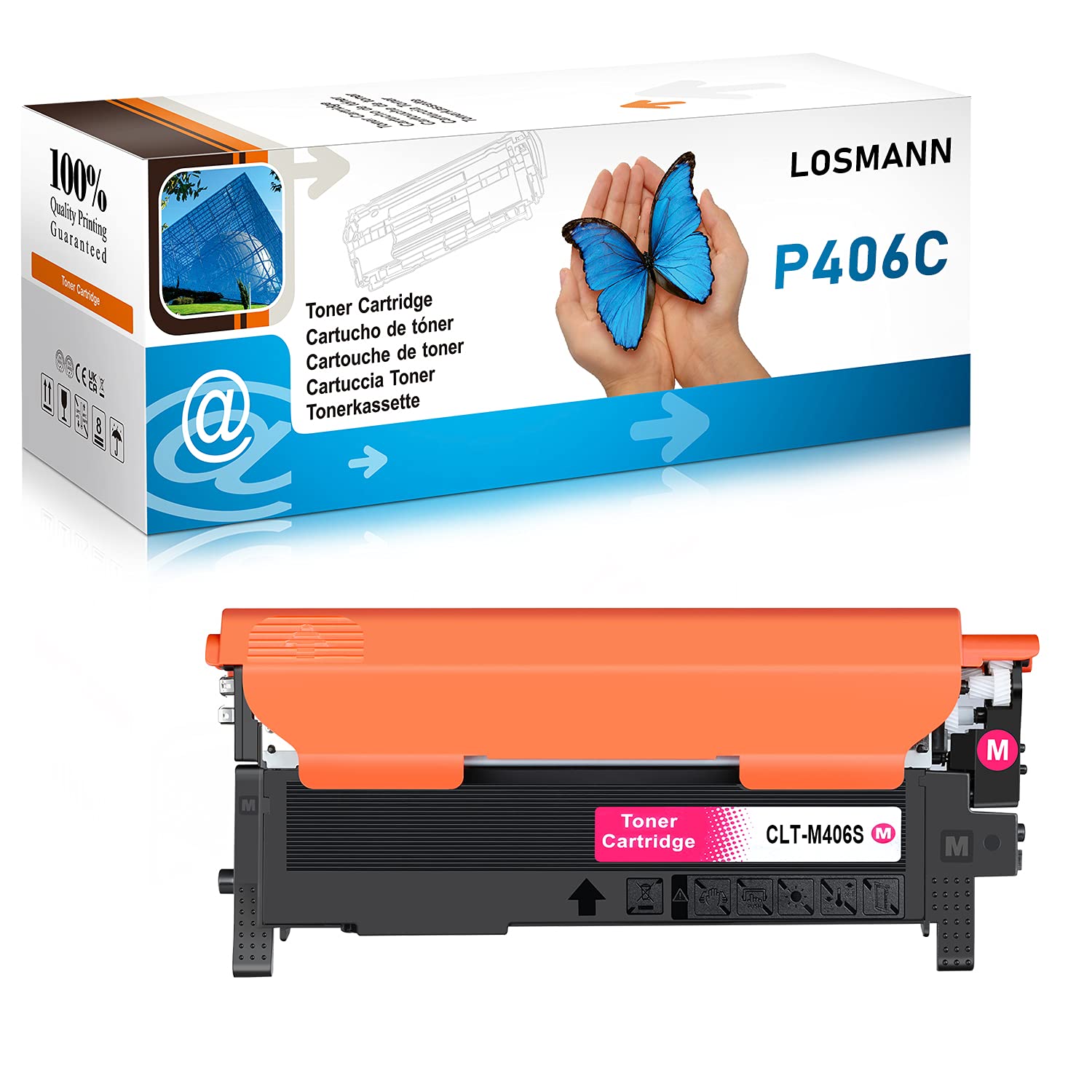 LOSMANN Compatible Toner Cartridge Replacement for Samsung CLT-M406S CLP-360 for Samsung CLP-360 CLP-360N CLP-360ND CLP-362 CLP-363 CLP-364 CLP-365 CLP-365W CLP-367W CLP-368 (1 Magenta)