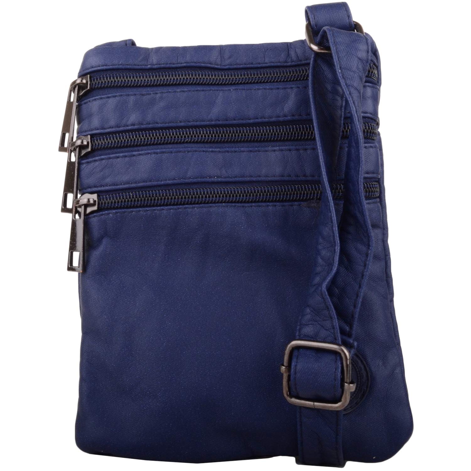 Valita Womens Faux Leather Practical Cross Body/Across Body/Shoulder Bag/Pouch - Navy