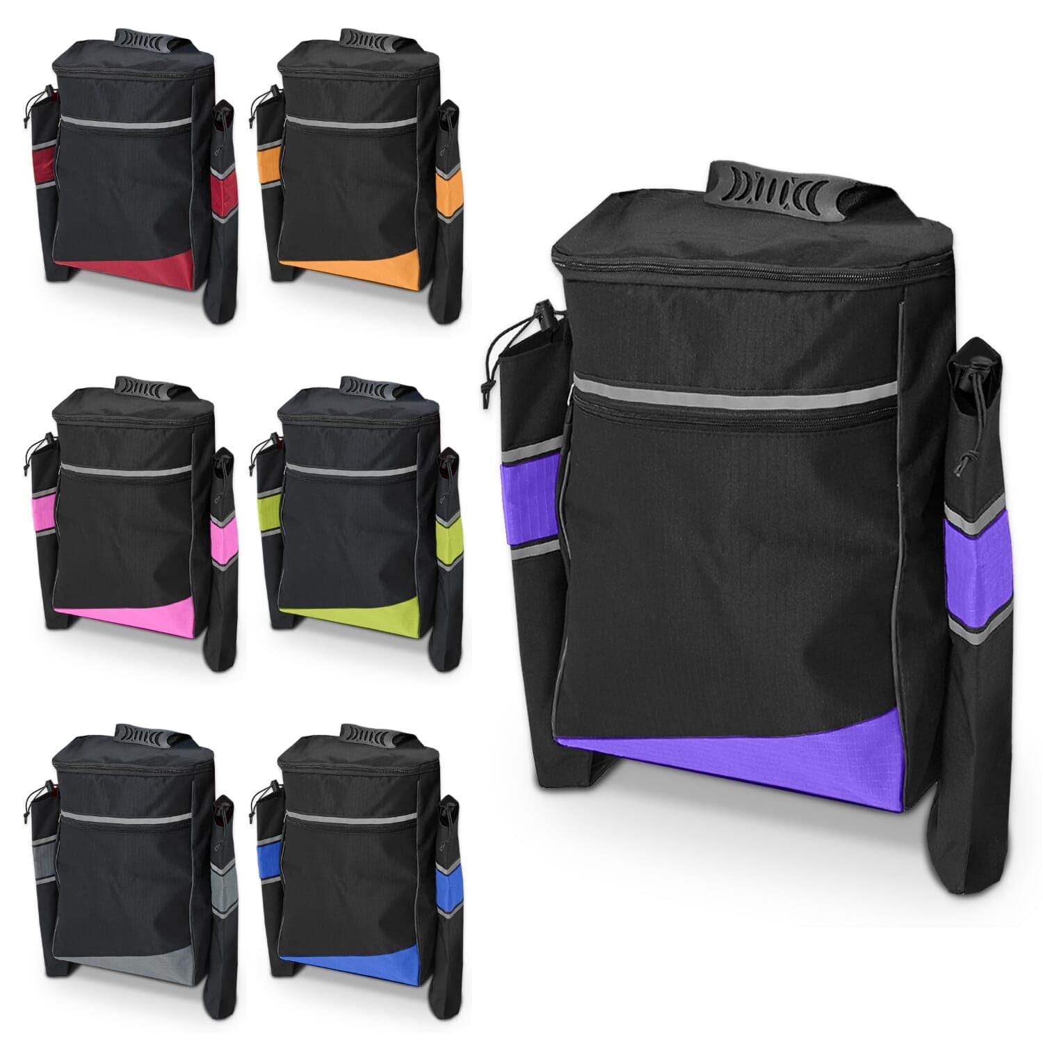 Biscay Mobility Crutch Bag - Purple | Mobility Scooter Bags Wheelchair Bag Mobility Scooter Walking Stick Holder Wheelchair & Mobility Scooter Bags & Baskets Mobility Scooter Accessories