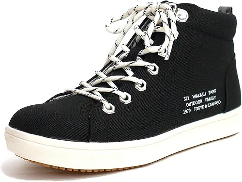 Amazon Antelope Tokyo Campgo トーキョーキャンプゴー ハイカットスニーカー 靴 レディース 防水 耐滑 キャンプ アウトドアミックス 軽量 ロゴ フラットソール 黒 ベージュ カーキ 全天候 ファスナー 3e Antelope スニーカー