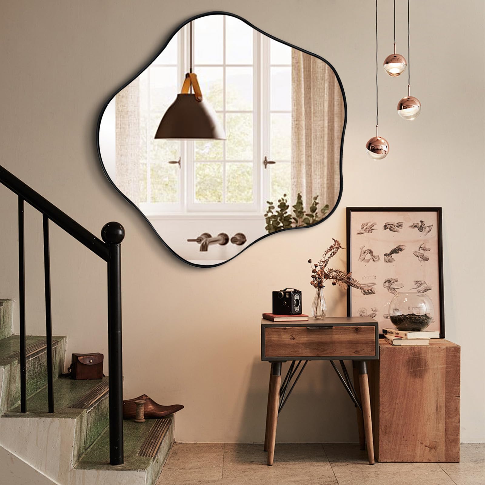 womilous Large Irregular Mirror, 35