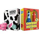 Herd Mentality &amp; Chicken vs Hotdog Bundle | Funny Family Party Games for Adults, Teens &amp; Kids | Easy-to-Learn Board Games for Game Night, 2&ndash;8+ Players
