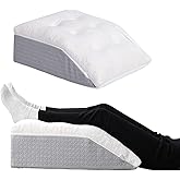 Shinnwa Knee Wedge Pillow, Double Leg Elevation Pillow with Full Memory Foam Top, Post Surgery Leg Pillow with Handle, Leg Su