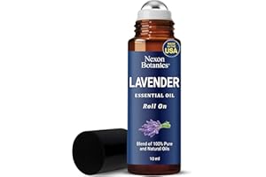 Lavender Essential Oil Roll-On 10 ml - Pure, Natural & Prediluted Oil Blend Roller for Calmness, Relaxation & Skin Care - Nexon Botanics
