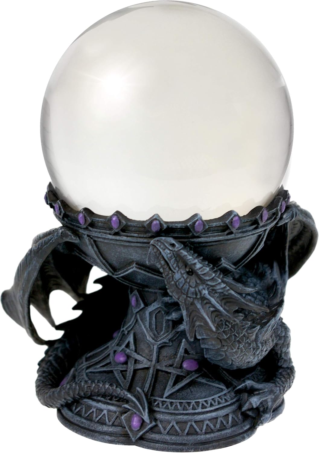 Nemesis Now Dragon Beauty Crystal Ball Holder Anne Stokes 18cm, Grey