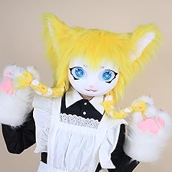 hbbhml Animal Cat Head Mask Fursuit Cute Plush