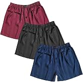 Mens Satin Boxer Shorts, Silk Feeling Sleep Shorts Brief Underwear Pack