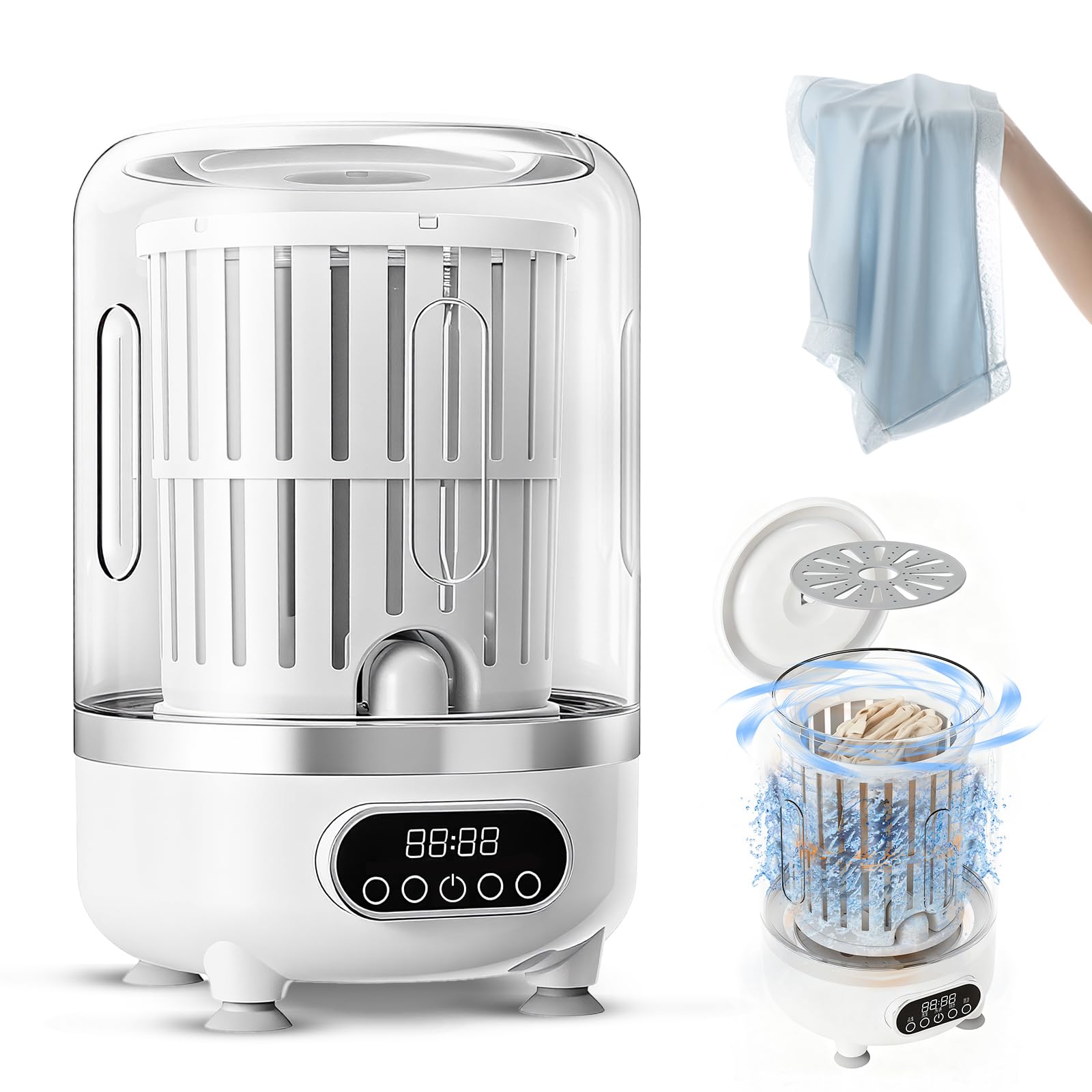 Photo 1 of 3L Portable Washing Machine,3 In 1 Portable Washer And Dryer Underwear Washing Machine,Mini Lavadora Portatil for Home, Apartment, Hotel, Camping & Travel(3L capacity)