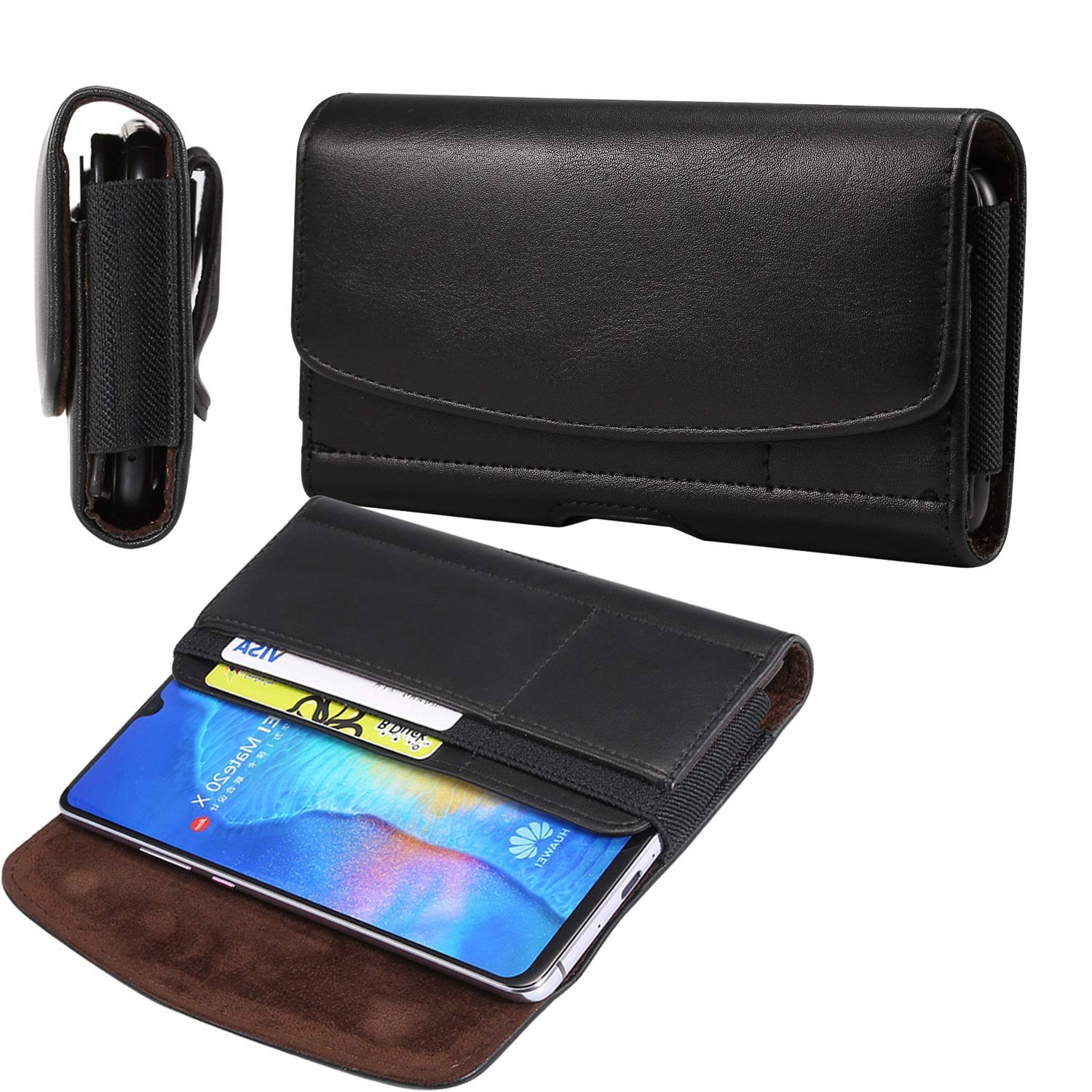 for Samsung Galaxy S20+,S20 Ultra 5G,Note10 Lite,Note20,A71 5G,A51,A21S A81 Leather Belt Clip Pouch, Belt Holster Case Pouch for Huawei Mate 20X