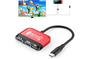 GKEAPZA Switch Dock for Nintendo Switch/OLED Switch,3-in-1 Portable TV Dock with 4K HDMI USB 3.0 Port USB C PD 100W Charging,Travel Docking Station Replacement for Switch