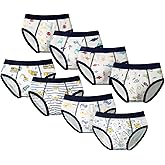 Letoileite Little Boys Briefs Soft Cotton Underwear Dinosaur Shark Printed Toddler Underwear Boys 2-12Years(8 Pack)