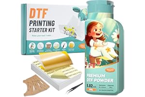 KASYU DTF Transfer Film Powder Kit for All Sublimation DTF Printer,30 Pcs DTF Transfer Paper-1 Pcs Magic Printing Pad for NO Jamming,8.8oz DTF Powder for All Fabric Colors