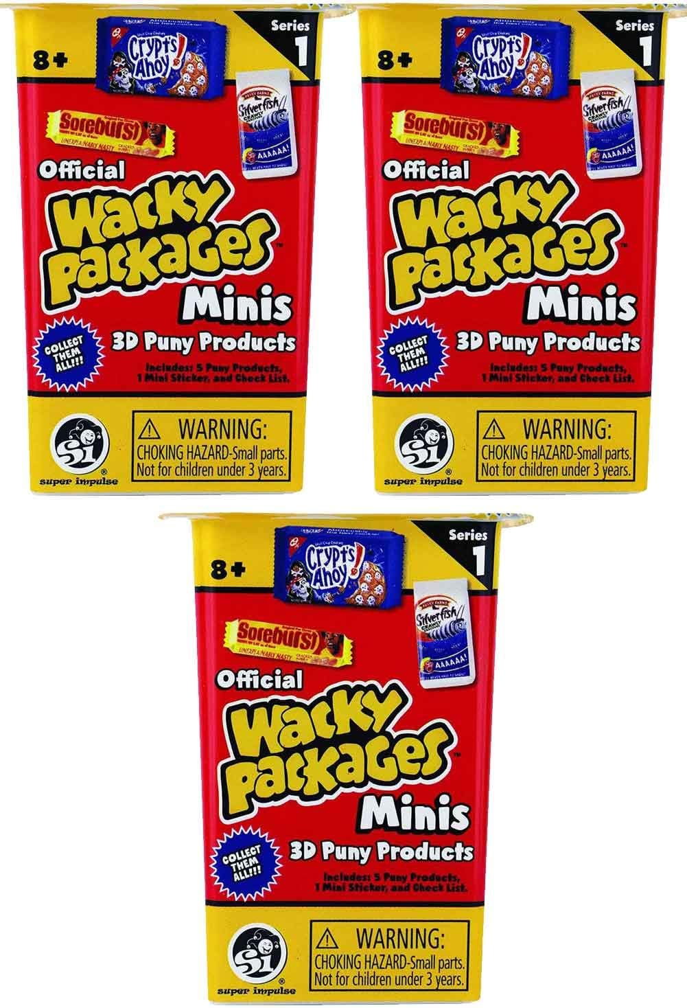 Worlds Smallest Wacky Packages Minis Series 1 Mystery Pack (Bundle of 3)