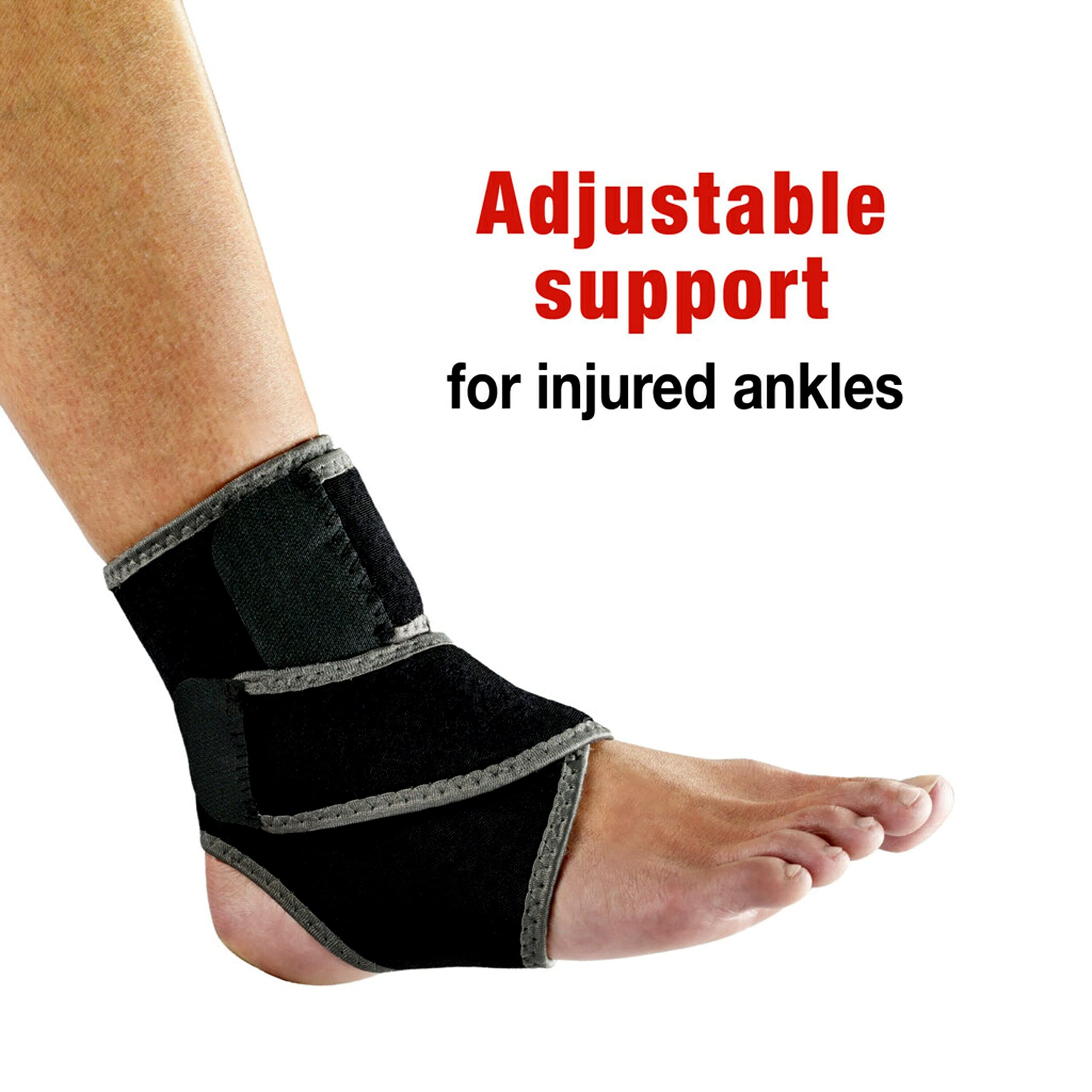 ACE Brand Adjustable Compression Ankle Support, Moderate Support for Weak, Sore or Injured Joints, Adjustable Straps, One Size Fits Most