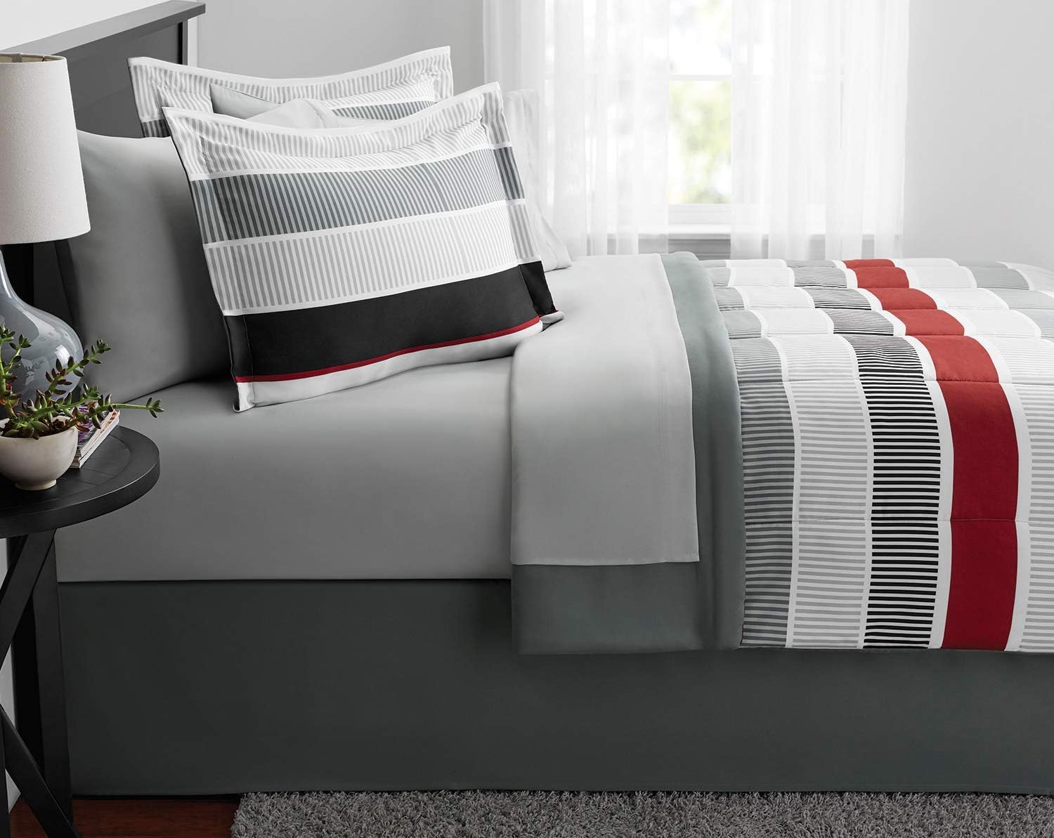 Mainstays Stripe Bed in a Bag Bedding 