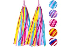 Mlurcu Bike Streamers Bike Tassels for Kids 1 Pair, Kids Bike Accessories Scooter Bicycle Tricycle Handlebar Streamers Handle Bar Grips Accessories for Girls and Boys