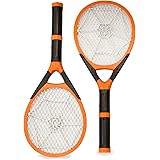 Two-pack Rechargeable Mosquito Wasp Bug Fly Zapper Electric Swatter with Detachable Flash Light