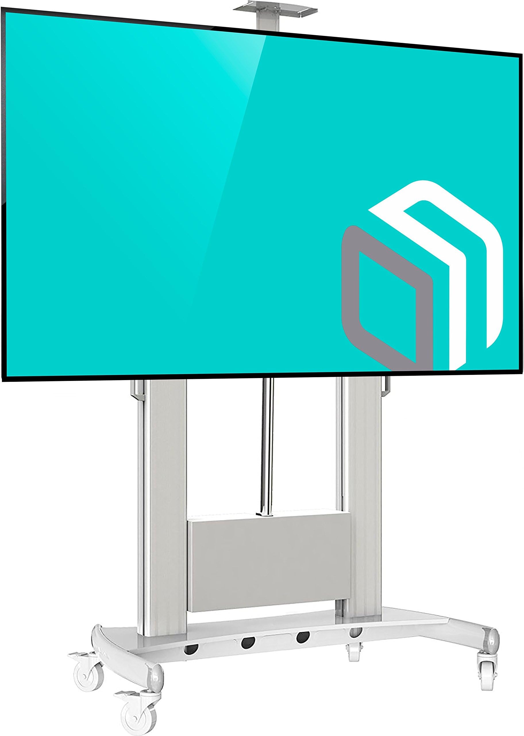 ONKRON Universal Mobile TV Stand Rolling TV Cart with Mount for 60 to 100-inch LCD LED OLED Plasma Flat Panel Screens up to 300 lbs White