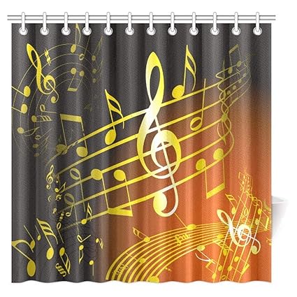 Amazon Com Big Buy Store Shower Curtain Music Decor Artwork With