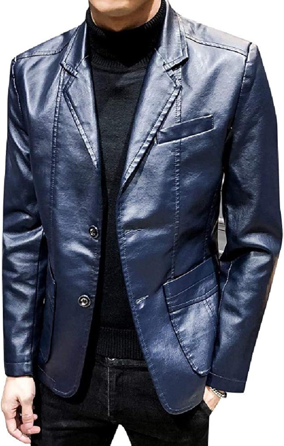 Mens Business Casual 2 Button Regular Fit Dress Blazer Jacket Sport