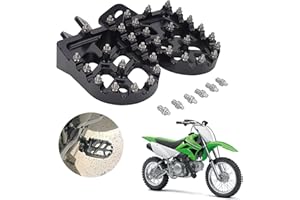 AnXin Dirt Bike Foot Pegs Motorcycle Footpegs Foot Pedals Rests CNC for KLX 110 KLX110 2002-2023 KLX110L 2010-2023 KX60 1998-2003 Pit Bike Black