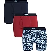 Lucky Brand Mens Boxer Briefs - 3 Pack 6'' Inseam Soft Cotton Boxers for Men - Stretch Mens Underwear Boxer Briefs