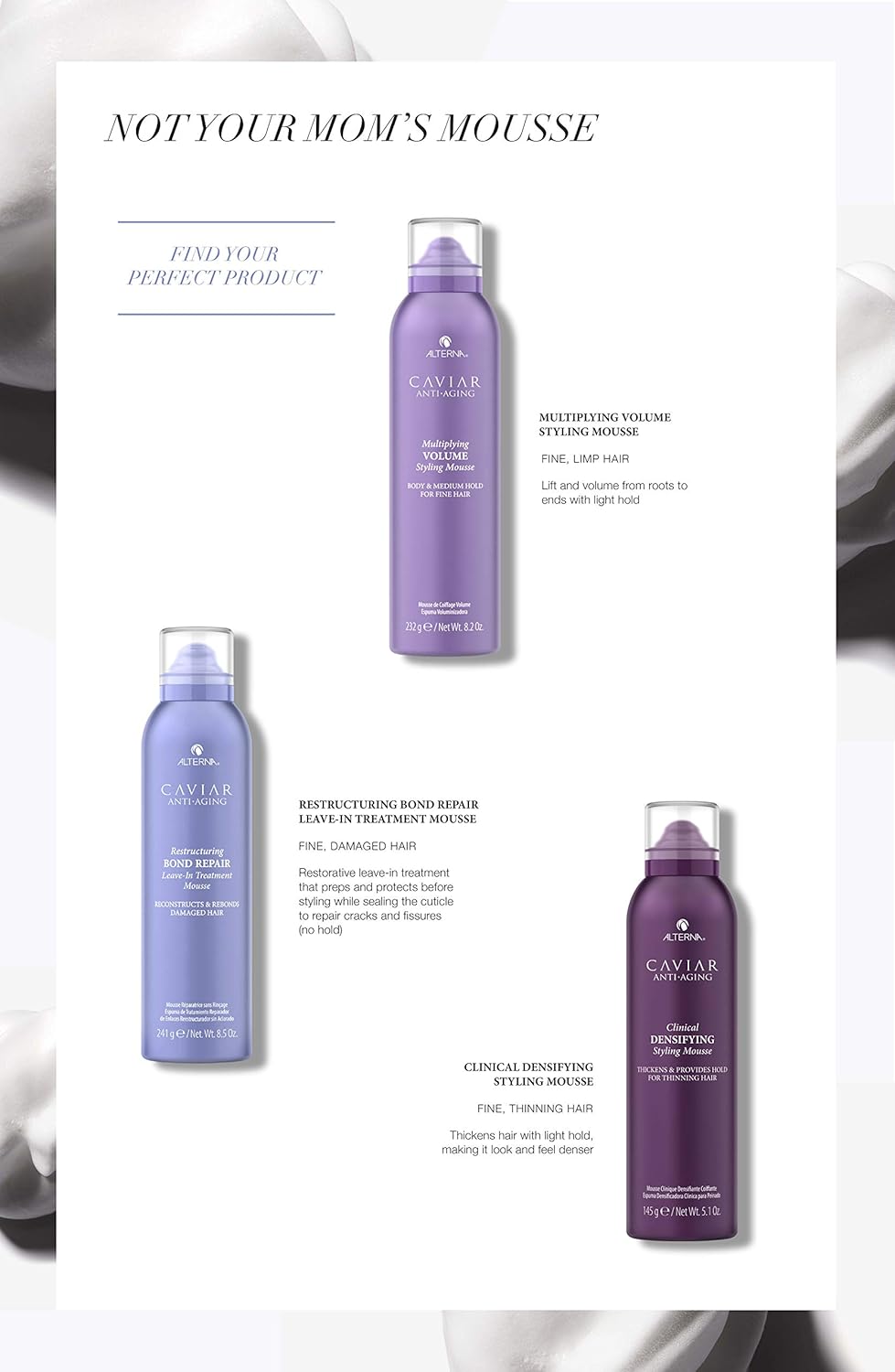 Alterna Caviar Anti-Aging Clinical Densifying Styling Mousse, 5.1 Ounce: Premium Beauty