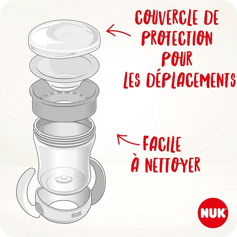 Mini Magic Cup Jour & Nuit Tasse d’Apprentissage | Bordure 360° Antifuites, pour Bébé 6+ Mois, Brille dans le Noir | 160 ml, Bleu / Turquoise, 2 Unités