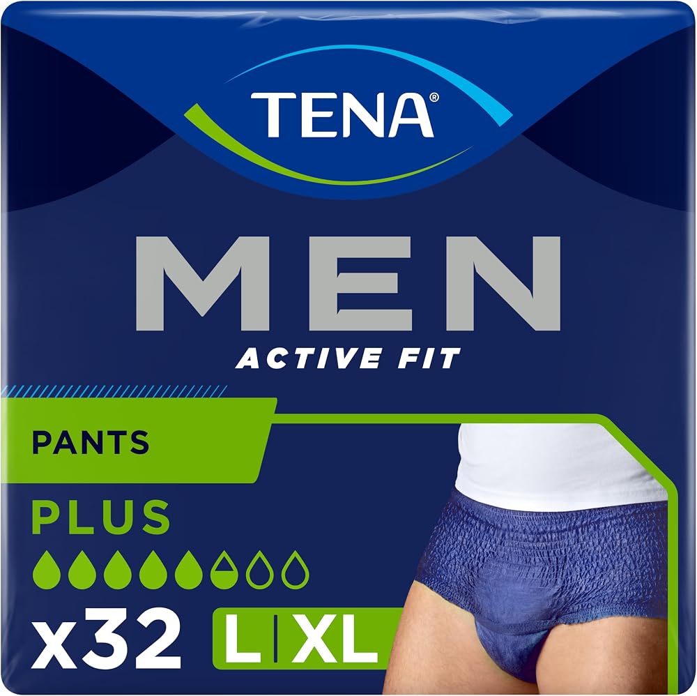 TENA Men Active Fit Pants Plus Blue Large/X-Large Case Pack 32 (4x8)