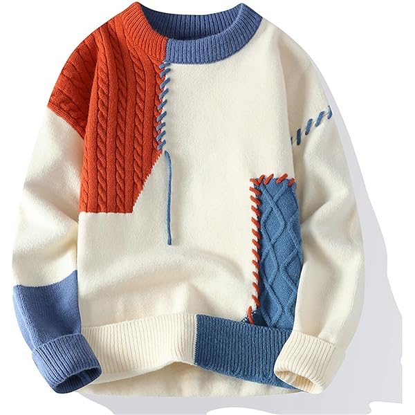 Man Non-Iron Patchwork Sweaters Men's Spring Autumn Winter