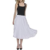 Karl Lagerfeld Womens Pleated Mesh Everyday Midi Skirt
