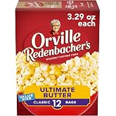 Orville Redenbacher&rsquo;s Popcorn Value Size, Ultimate Butter, 3.29 oz., 12-ct | 3g fiber per serving; Ultimate Butter flavor; made with 100% whole grain kernels; great for movie night &amp; entertaining
