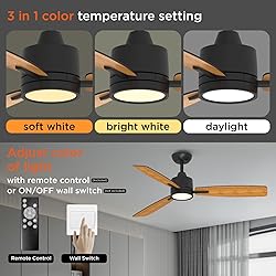 TALOYA 52 Inch Ceiling Fans with Lights Led Remote