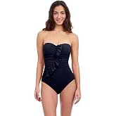 Profile by Gottex Tutti Frutti Women&rsquo;s Bandeau Ruffle Surplice One Piece Stylish Bathing Suit with Tummy Control &amp; Soft Cups