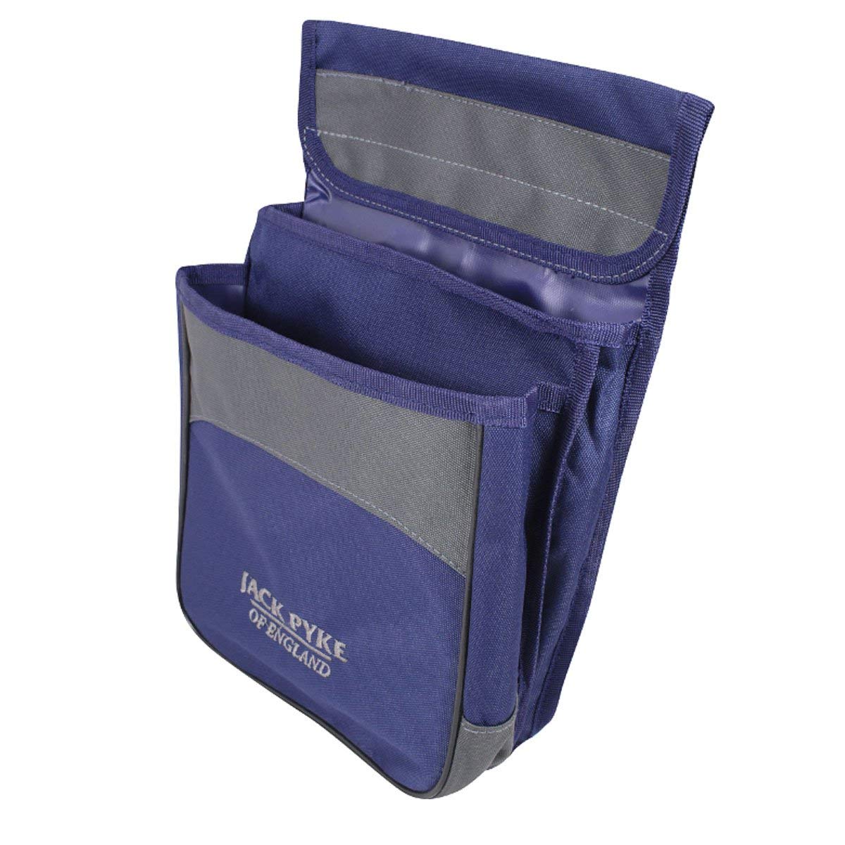 JACK PYKE Sporting Cartridge Pouch – 600D Cordura Shotgun Shell Holder with Dual Pockets, Belt Mounted, Holds 50 Cartridges, Waterproof Ammo Bag for Clay & Game Shooting - Navy Blue