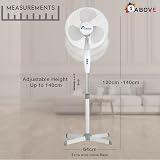 1ABOVE 16" Pedestal Fan 3 Speed High Performance Adjustable Height Oscillating view 3