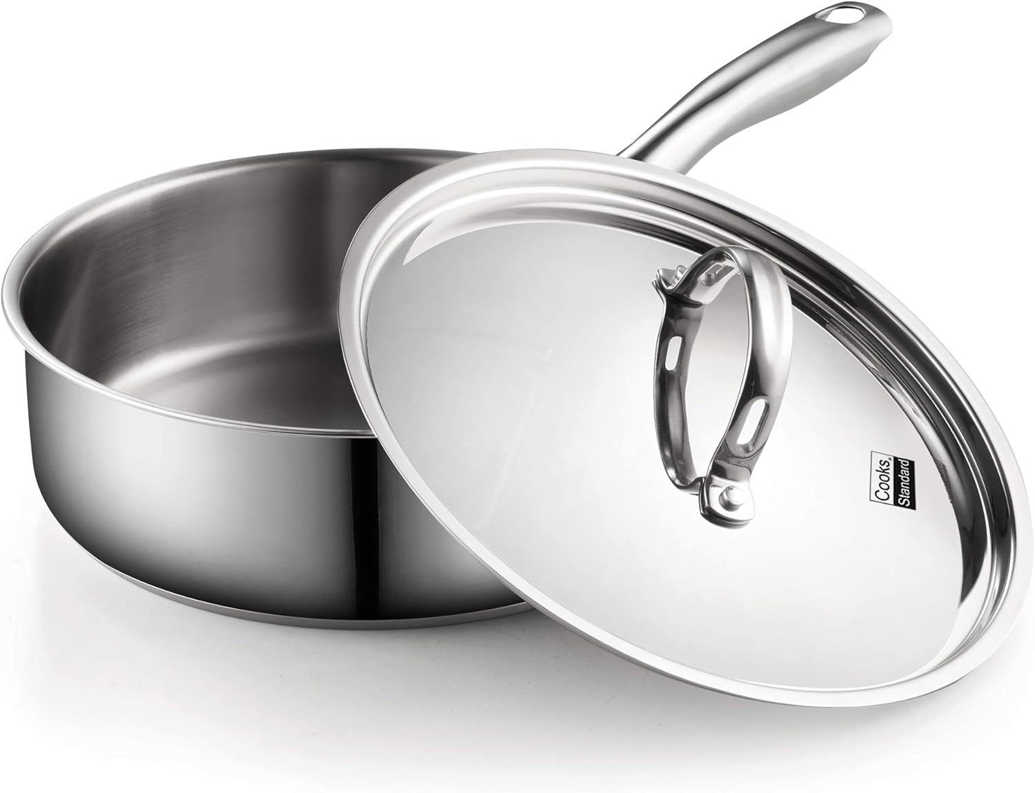 Cooks Standard Classic Stainless Steel Deep Lid 5 Quart/11-Inch Saute Pan, 5 Quart, Silver: Kitchen & Dining