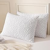 KUSNUG Shredded Memory Foam Pillow for Sleeping, Cooling Bed Pillows King Size Set of 2, Adjustable Soft and Firm Pillows or Side, Back, Stomach Sleepers with Washable Removable Bed Pillow Cover