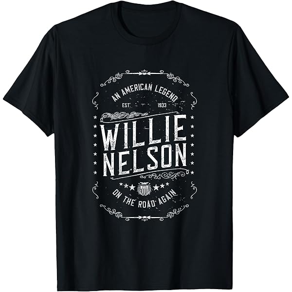 thumbnail image 2 of Willie Nelson Smoking A Joint Black T-Shirt – Gildan – Men's S-4XL 2 of 4