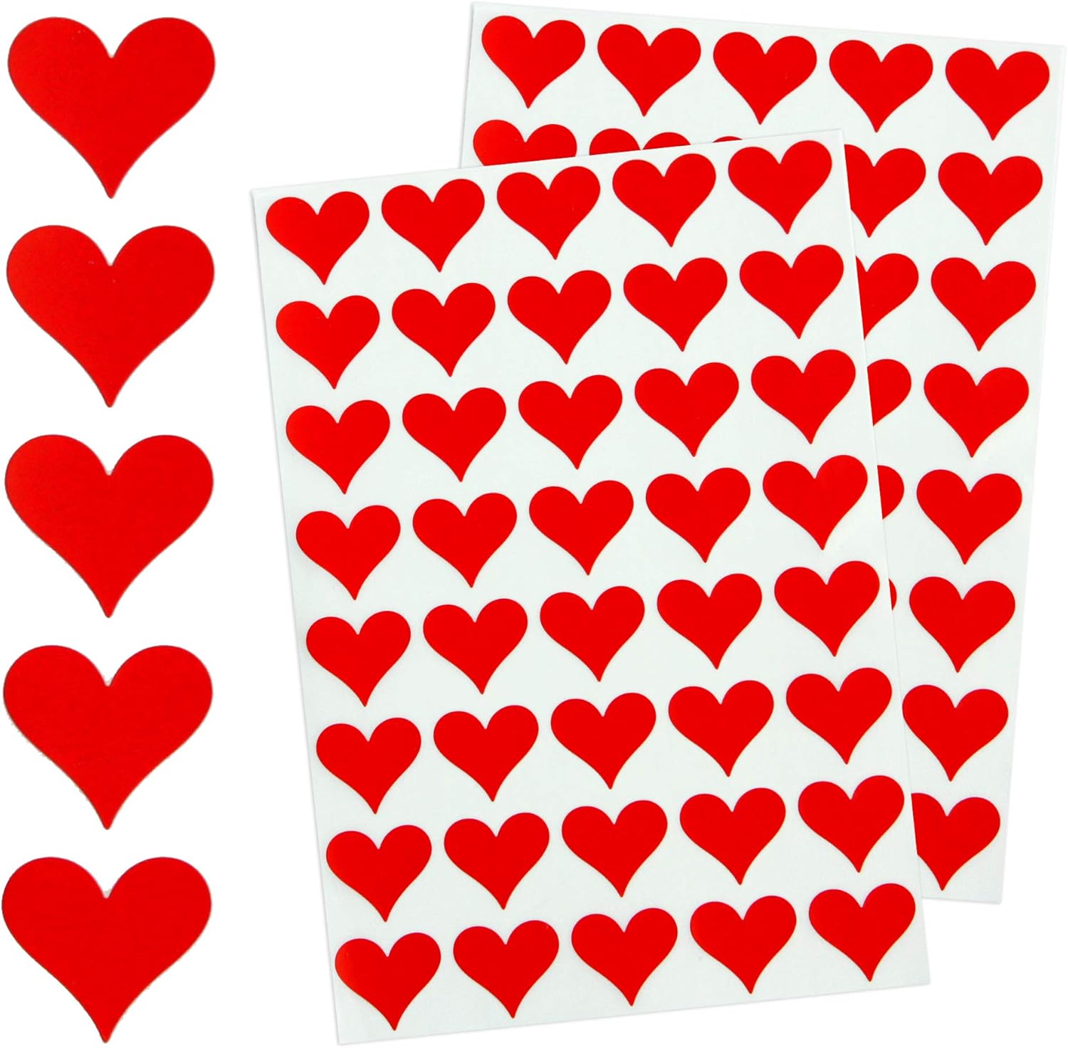 Royal Green 19MM (2CM) Red Heart Stickers Labels for Favors to Add a Decorational Touch to Your Envelopes and Stationery- 1000 Pack