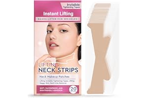 TOMENGBEIAABBCC Neck Lift Tape Invisible, Neck Wrinkle Patches, High Elastic Neck Strips for Double Chin Neck Jowls, Improve Neck Lines and Wrinkles, 20 pcs