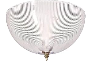 Ciata Lighting 4-3/4 Inch Ceiling Light Cover Fixture for A-Shape Bulb, Clip On Lamp Shade for Ceiling Light Bulb, 7-3/4 Inch Diameter Dome Shape Shade Bulb Cover for Indoor Location, Prismatic Finish