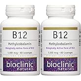 Bioclinic Naturals B12 Methylcobalamin 5000 mcg 60 Loz - Pack of 2